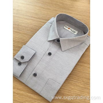 Simple color male formal long sleeve shirt